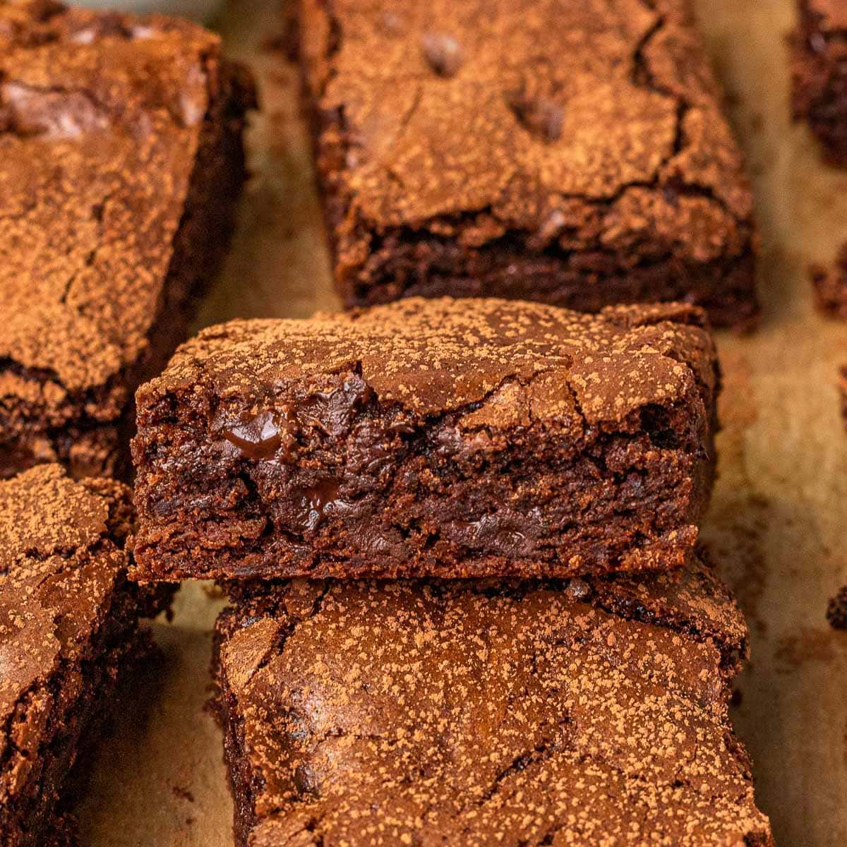 close up of brownies 