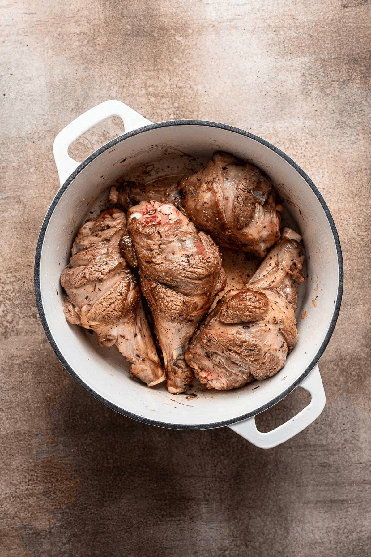 Browned lamb shanks