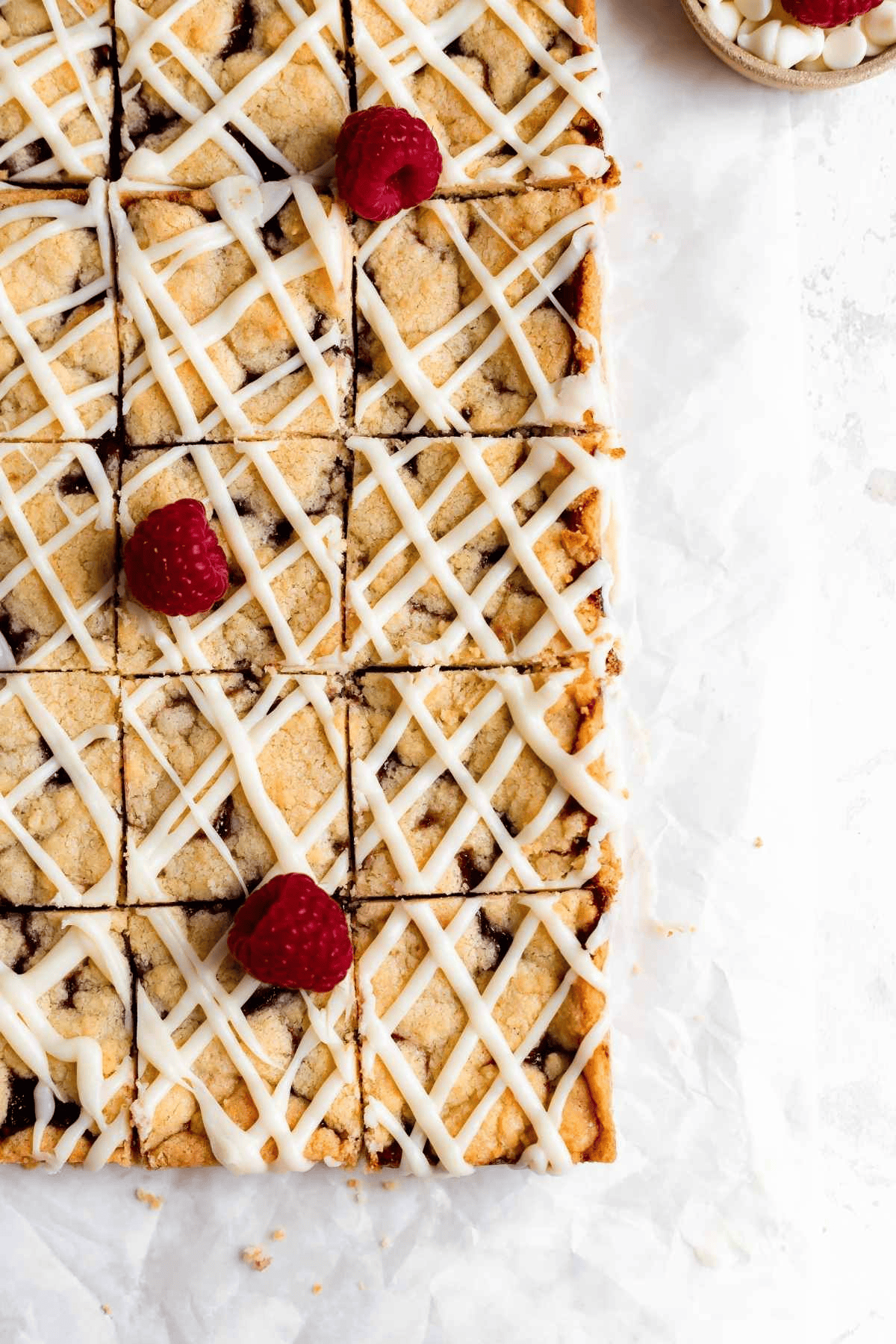 Shortbread bars sliced on a counter