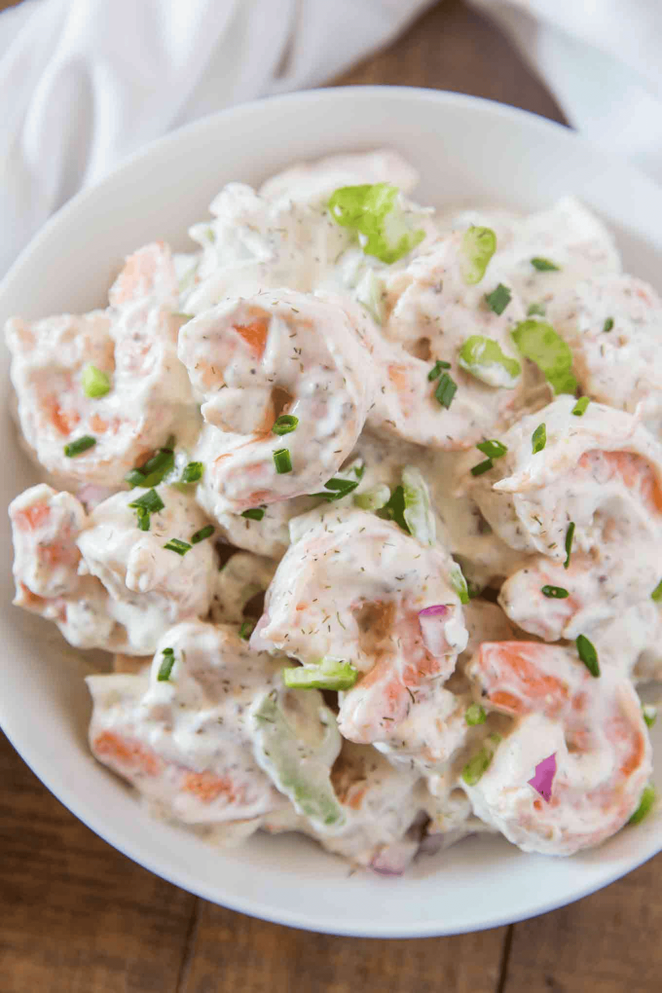 Creamy shrimp in a bowl
