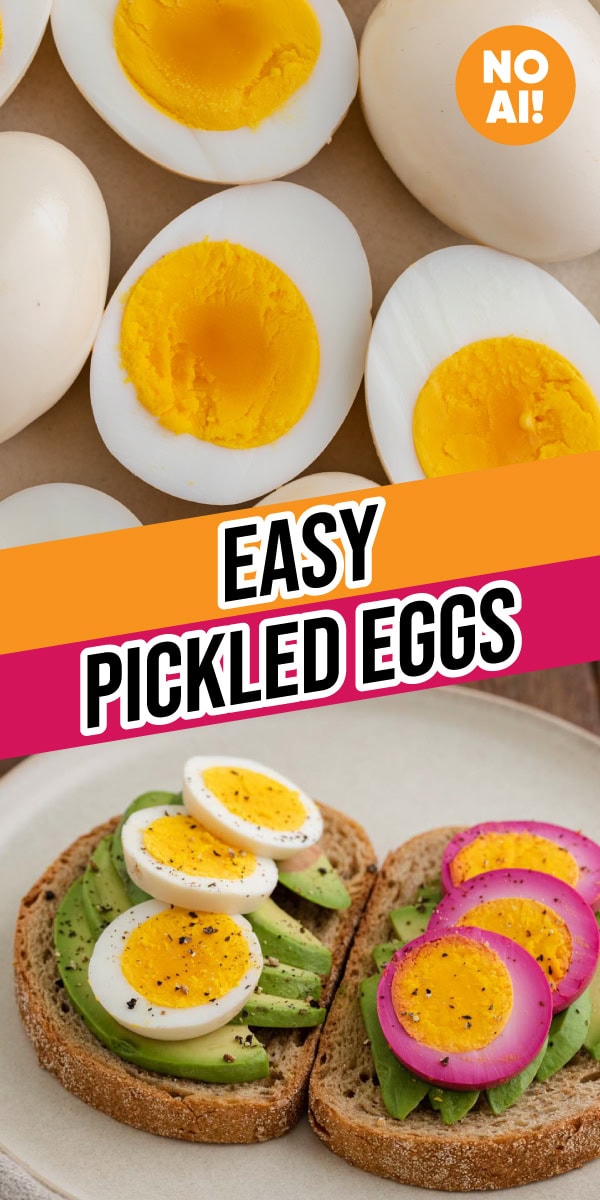 Collage of hard boiled eggs with inside showing