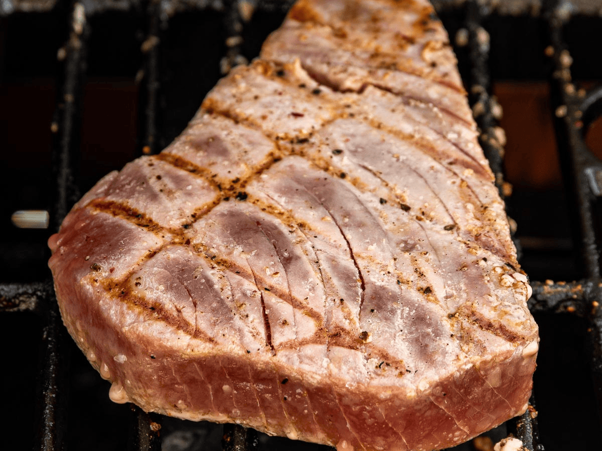 Grilled tuna fillet.