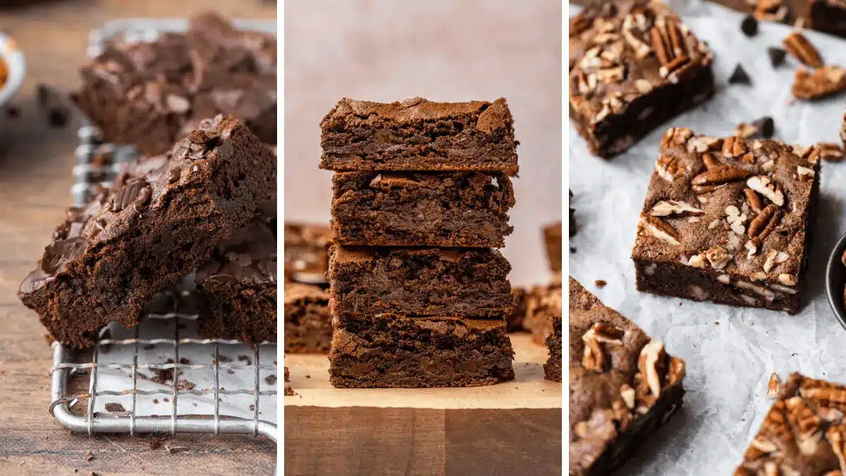 3-image graphic of brownies