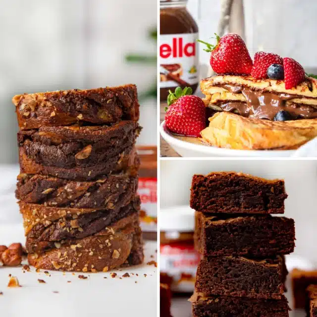 3-image collage of Nutella recipes