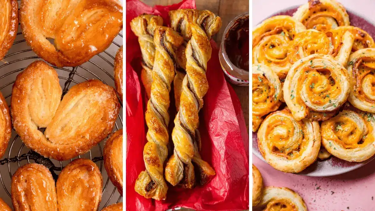 3-image collage of pastries