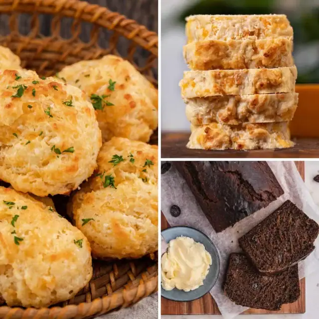 3-image collage for quick bread recipes