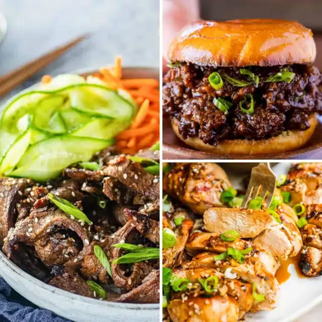 3-image collage of Korean recipes