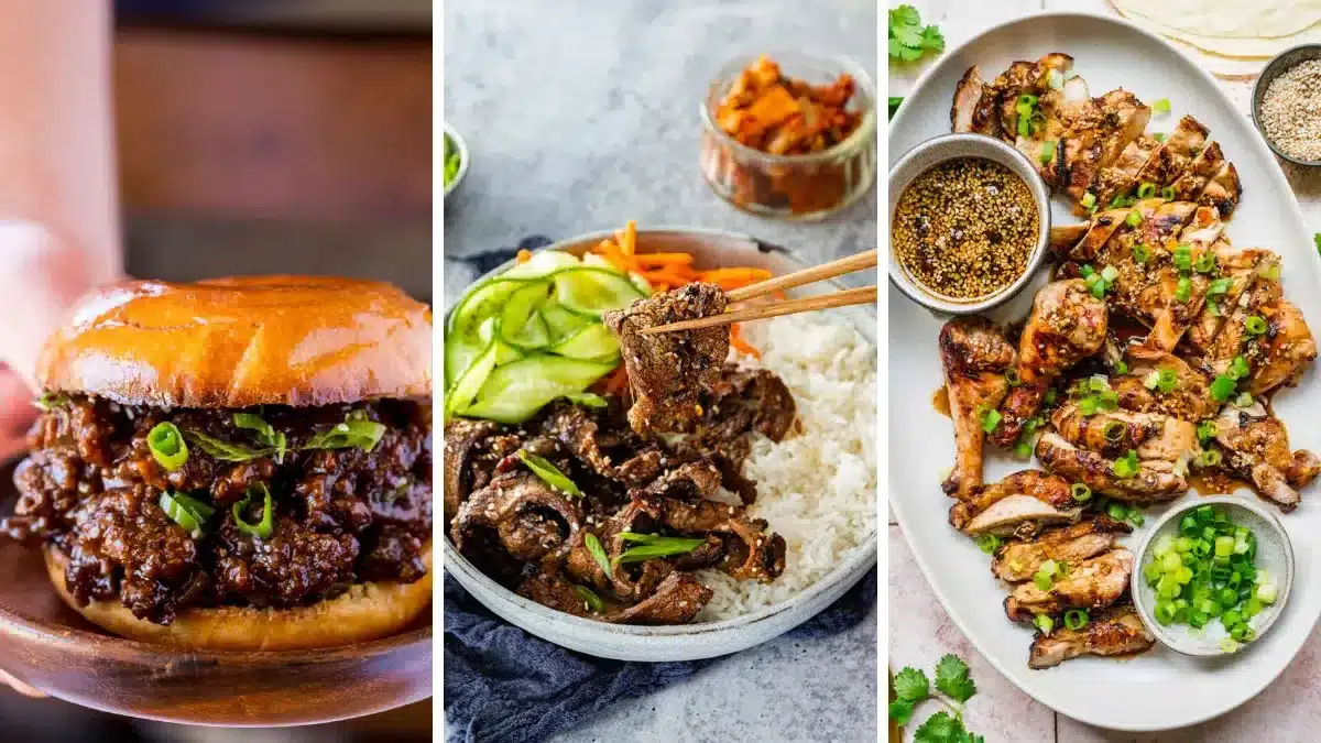 Collage of Korean and Korean-fusion recipes