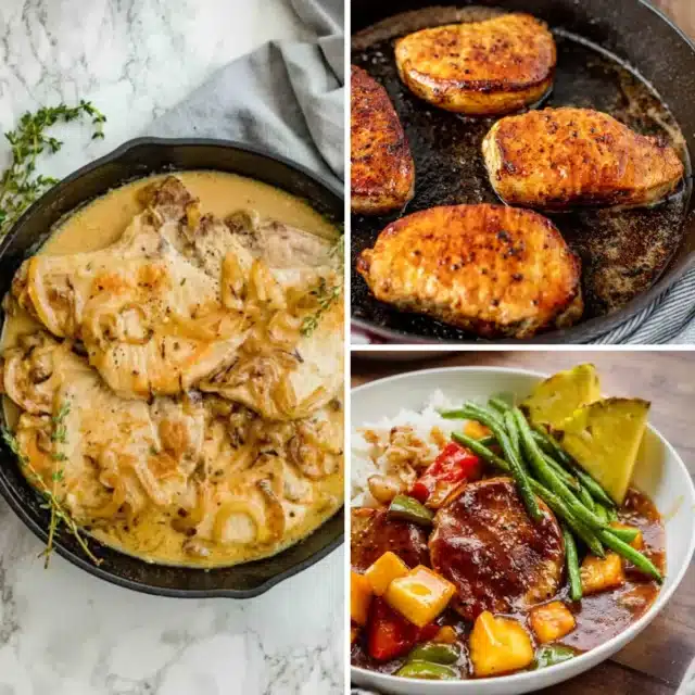 3-image of different pork dinners