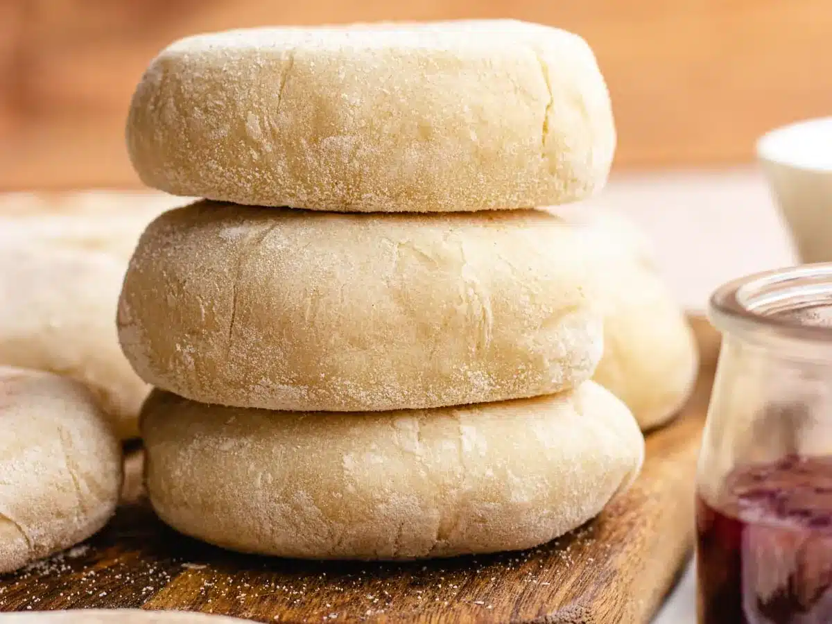 Stack of bread rounds