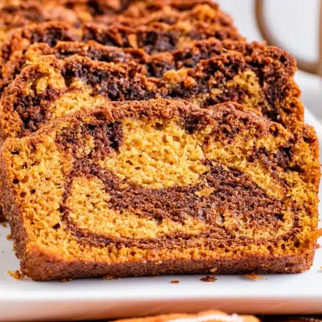 Slices of swirled bread on serving plate.